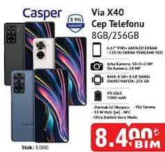 CASPER VİA X40 CEP TELEFONU 256 GB
